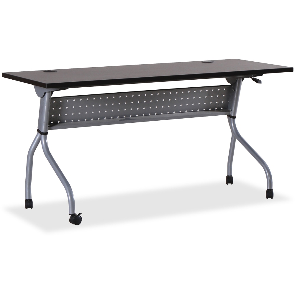 Lorell Flip Top Training Table, 60inW, Espresso/Silver MPN:60730