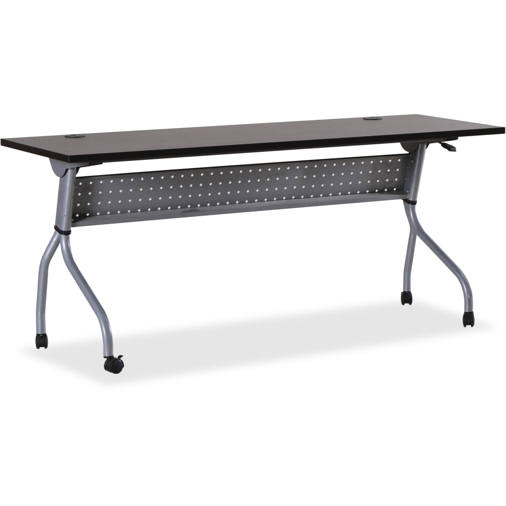 Lorell Flip Top Training Table, 72inW, Espresso/Silver MPN:60731