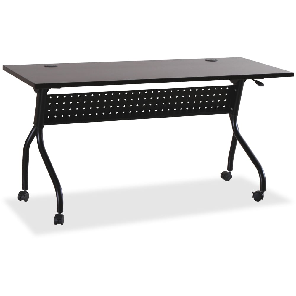 Lorell Flip Top Training Table, 60inW, Espresso/Black MPN:60733