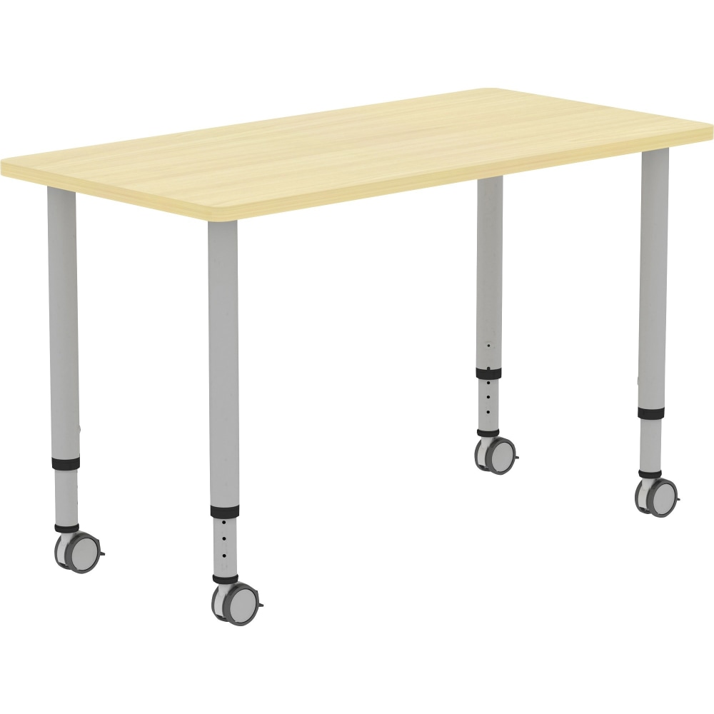 Lorell Attune Height-adjustable Multipurpose Rectangular Table - For - Table TopRectangle Top - Adjustable Height - 26.62in to 33.62in Adjustment x 48in Table Top Width x 23.62in Table Top Depth - 33.62in Height - Assembly Required - Laminated, Maple MPN: