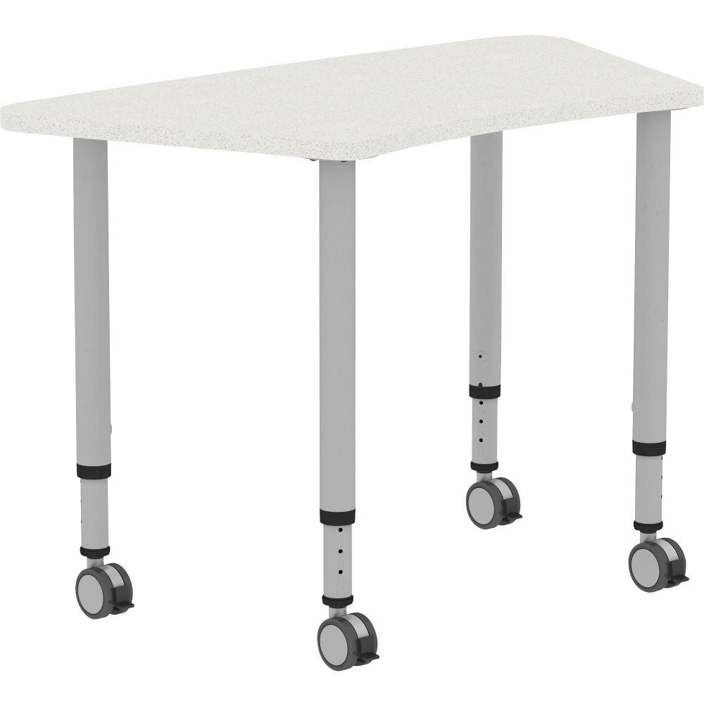 Lorell Attune Height-adjustable Multipurpose Curved Table - For - Table TopTrapezoid Top - Adjustable Height - 26.62in to 33.62in Adjustment x 60in Table Top Width x 23.62in Table Top Depth - 33.62in Height - Assembly Required - Laminated, Gray MPN:69583