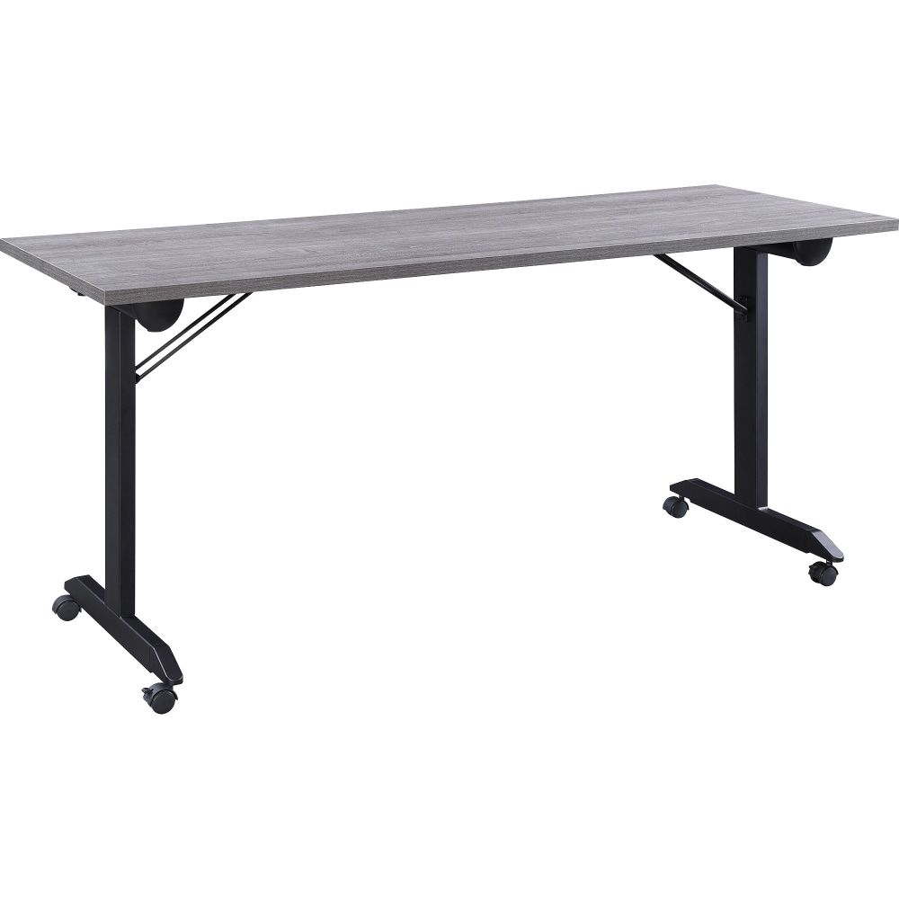 Lorell Mobile Folding Training Table, 29-1/2inH x 63inW x 23-5/8inD, Black/Weathered Charcoal MPN:LLR60736