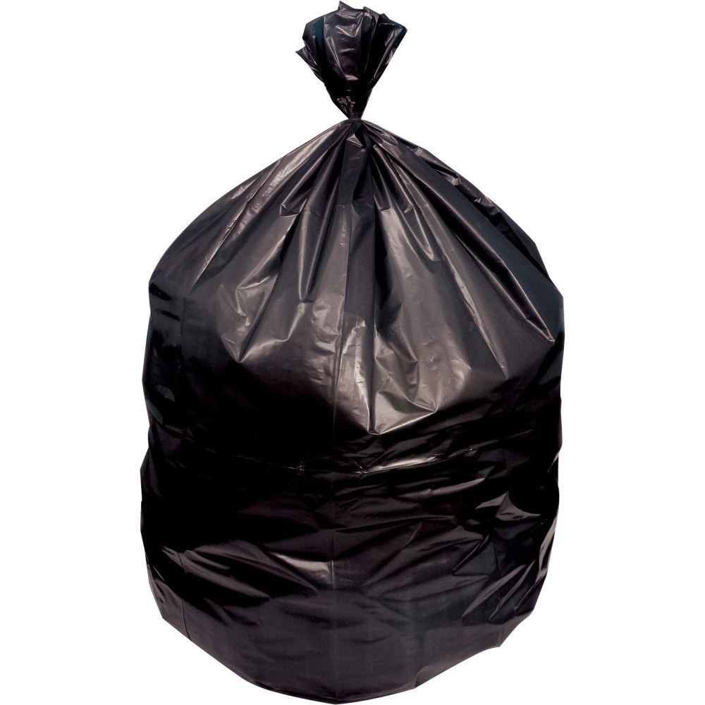 Genuine Joe Strong Economical Trash Bags - 56 gal Capacity - 43in Width x 48in Length - 0.87 mil (22 Micron) Thickness - Black - Resin - 150/Carton - Waste Disposal MPN:02860