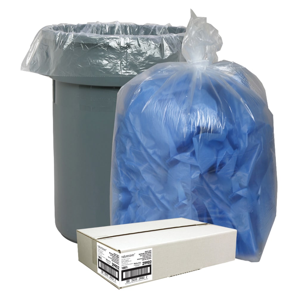 Nature Saver Trash Bags, 55 Gallon, 30% Recycled, Box Of 100 MPN:29902