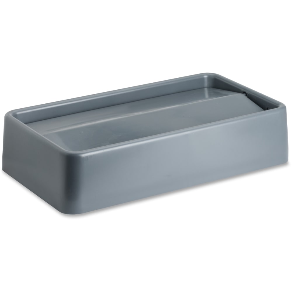 Genuine Joe Space-Saving Container Swing Lid - Rectangular - 1 Each - Gray (Min Order Qty 4) MPN:02343