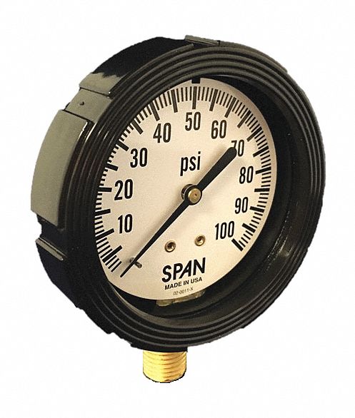 Pressure Gauge 2-1/2 Dial Size Bottom MPN:LFS-220-100#/KPA-G