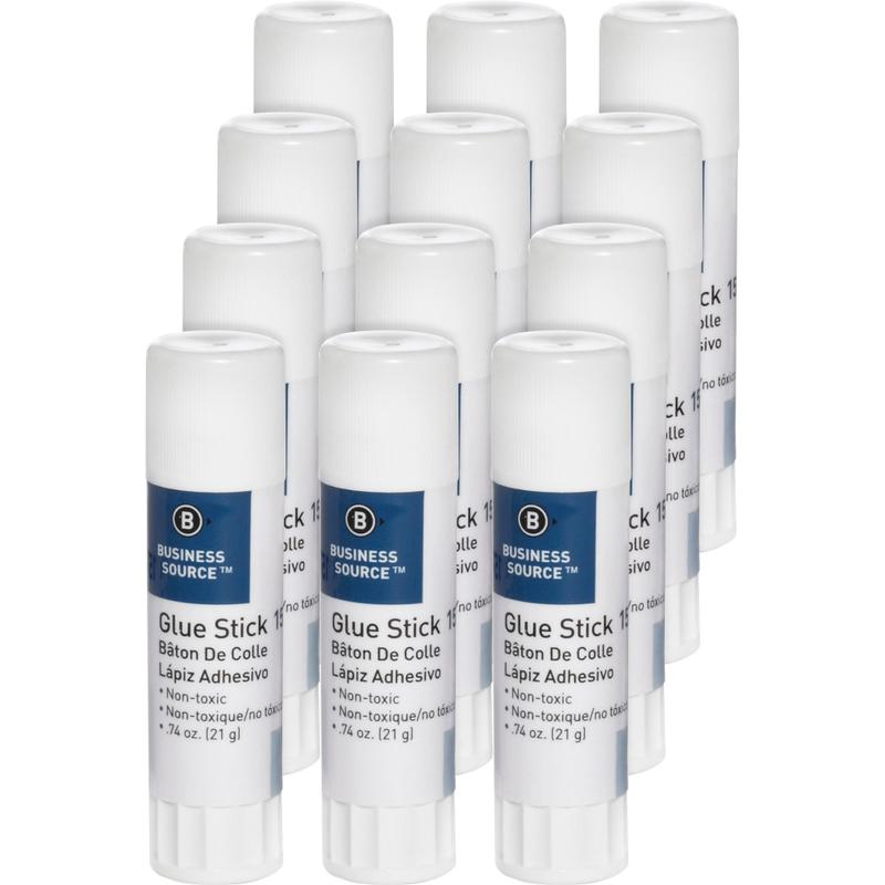 Business Source Glue Stick - 0.74 oz - 12 / Pack (Min Order Qty 7) MPN:15787PK