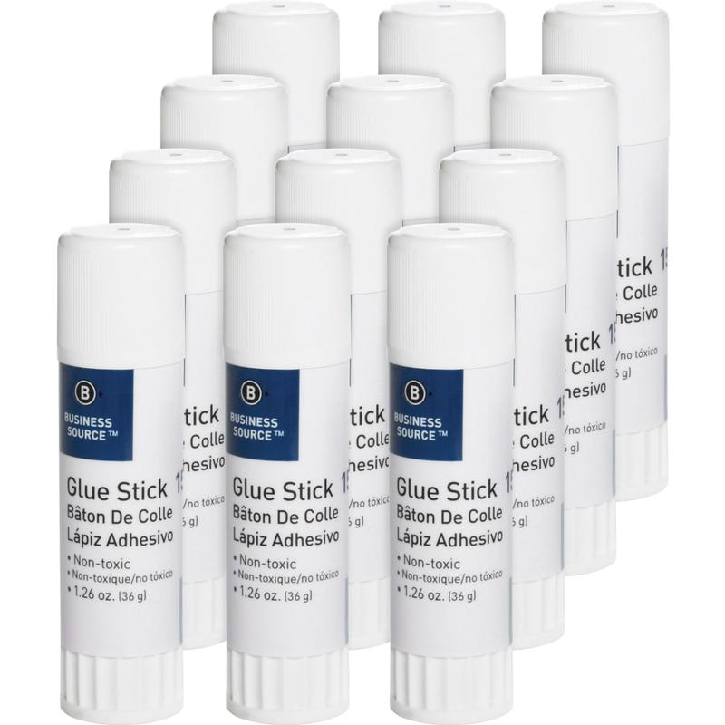 Business Source Glue Stick - 1.26 oz - 12 / Pack (Min Order Qty 3) MPN:15788PK