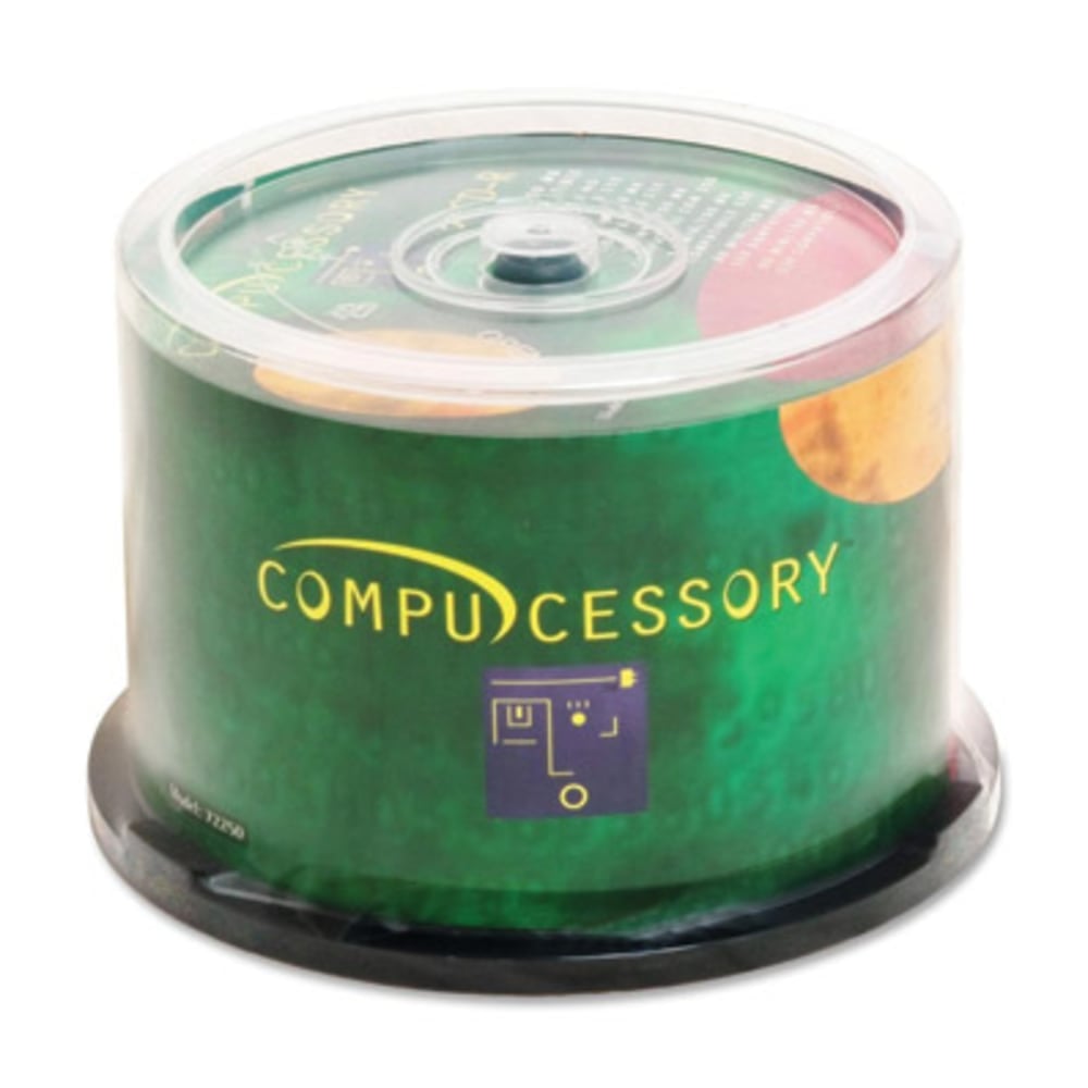 Compucessory CD Recordable Media - CD-R - 52x - 700 MB - 50 Pack Spindle - 120mm - 1.33 Hour Maximum Recording Time (Min Order Qty 3) MPN:72250