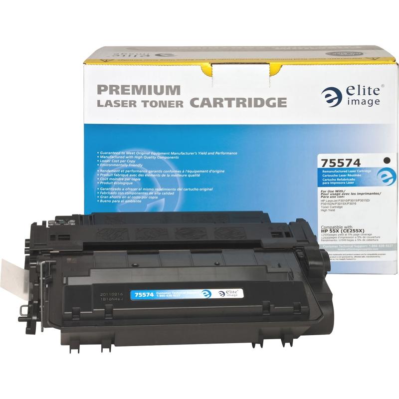 Elite Image Remanufactured Black High Yield Toner Cartridge Replacement For HP 55X, CE255X MPN:75574