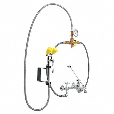 Dual Head Drench Hose w/Faucet Wall 6 ft MPN:SEF-9000-TW