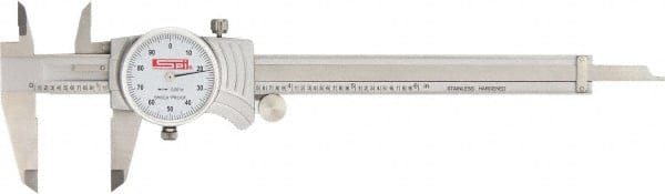 Dial Caliper: 6'' Range, 0.001'' Graduation, 0.1'' per Revolution MPN:12-041-0