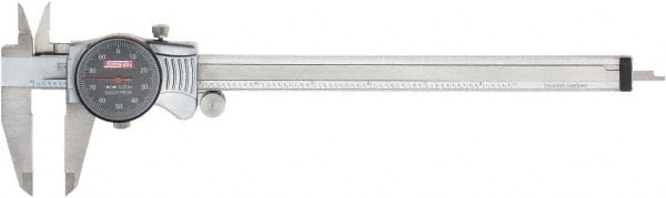 Dial Caliper: 8'' Range, 0.001'' Graduation, 0.1'' per Revolution MPN:17-990-3