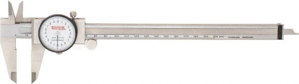 Dial Caliper: 200 mm Range, 0.02 mm Graduation, 2 mm per Revolution MPN:CMS160725022