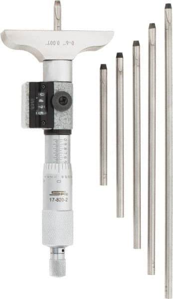 Mechanical Depth Micrometer: 6'' Range, 6 Rod MPN:CMS160809041