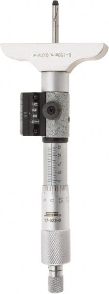 Mechanical Depth Micrometer: 150 mm Range, 6 Rod MPN:CMS160809101
