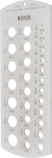 Drill Gages, System Of Measurement: Wire Gauge , Material: Steel , For Use With: Drill Bits , Number of Holes: 29mm, 29in  MPN:30-232-3