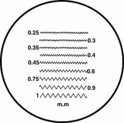 1 Inch Diameter, Optical Comparator Chart and Reticle MPN:40-090-3