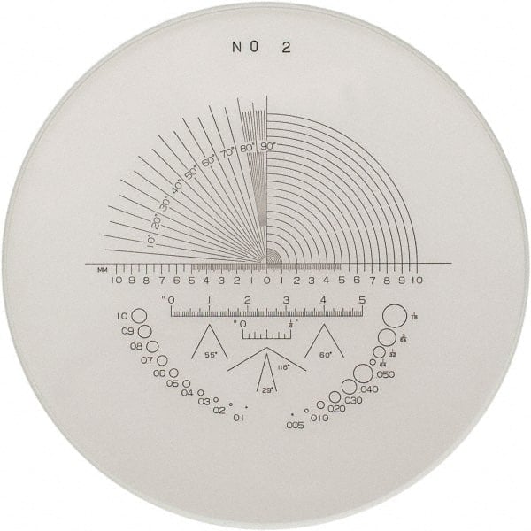 1-3/8 Inch Diameter, Optical Comparator Chart and Reticle MPN:40-242-0