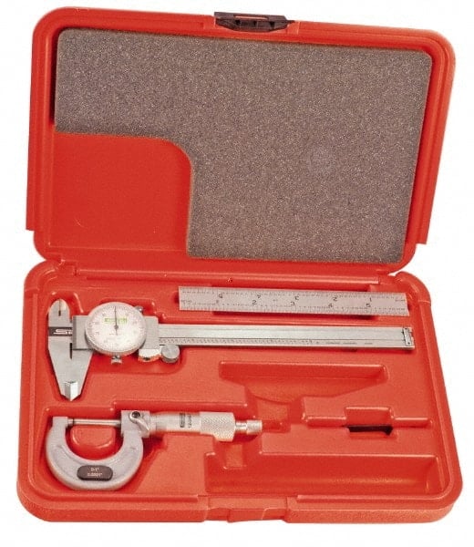 Machinist Caliper, Micrometer & Ruler Kit: 3 pc, 0 to 6