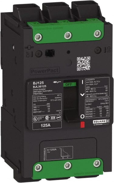 25 Amp, 600Y/347 VAC, 3 Pole, Unit Mount B-Frame Circuit Breaker MPN:BDL36025