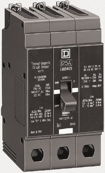 Circuit Breakers, Circuit Breaker Type: Miniature Circuit Breaker  MPN:EDB36100