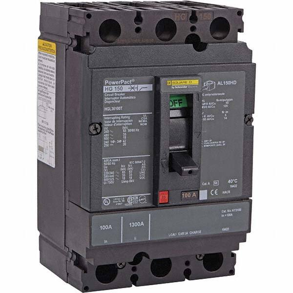 100 Amp, 250 VDC, 600 VAC, 3 Pole, Unit Mount Molded Case Circuit Breaker MPN:HGL36100T