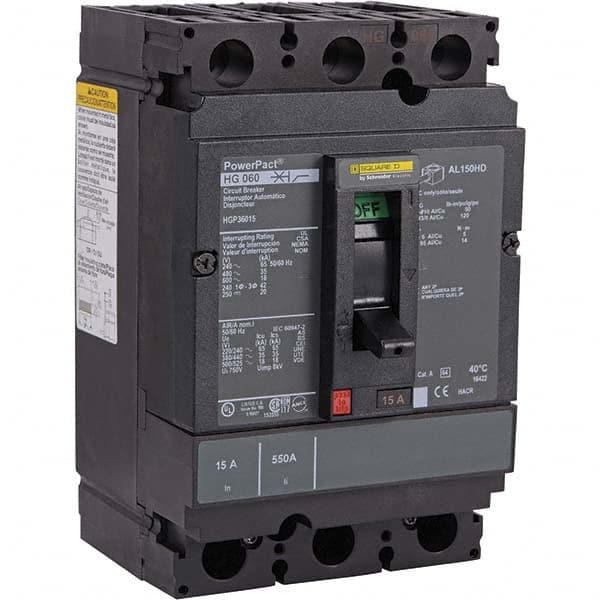 60 Amp, 600 VAC, 3 Pole, Panel Mount Molded Case Circuit Breaker MPN:HGP36060