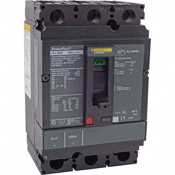 20 Amp, 600 VAC, 3 Pole, Unit Mount Molded Case Circuit Breaker MPN:HJF36020