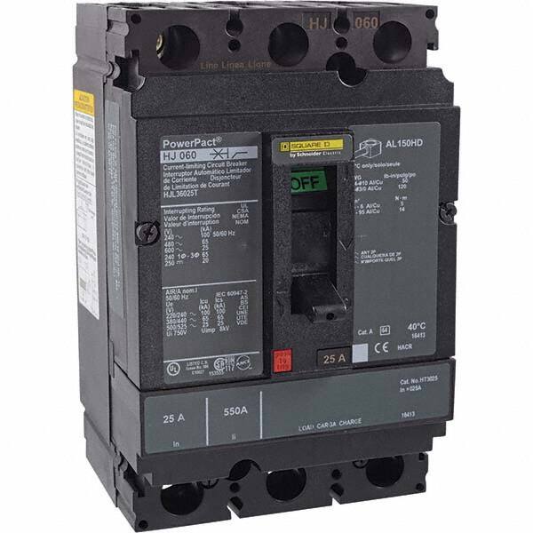 25 Amp, 250 VDC, 600 VAC, 3 Pole, Panel Mount Molded Case Circuit Breaker MPN:HJL36025T