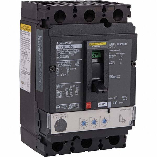 60 Amp, 600 VAC, 3 Pole, Panel Mount Molded Case Circuit Breaker MPN:HJL36060U33X