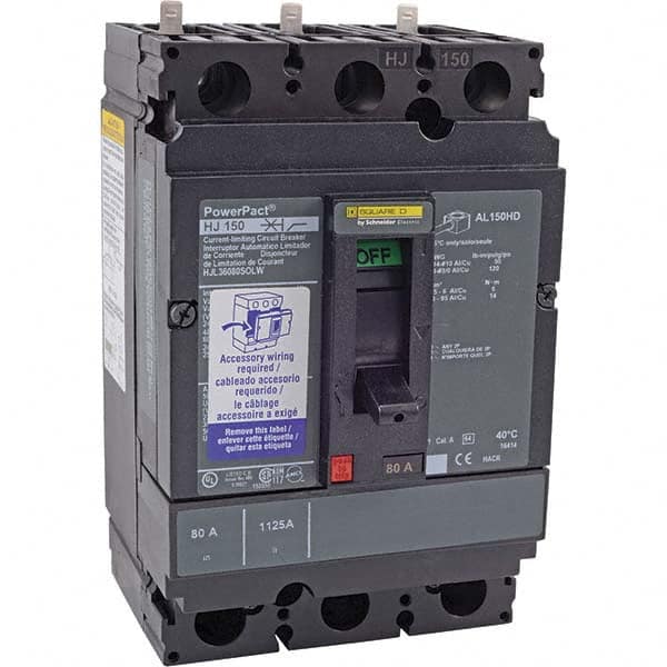 80 Amp, 250 VDC, 600 VAC, 3 Pole, Unit Mount Molded Case Circuit Breaker MPN:HJL36080SOLW