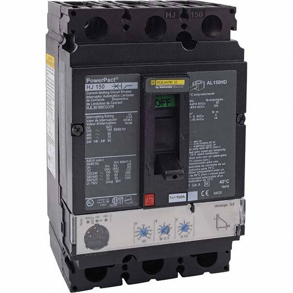 100 Amp, 600 VAC, 3 Pole, Panel Mount Molded Case Circuit Breaker MPN:HJL36100CU31X