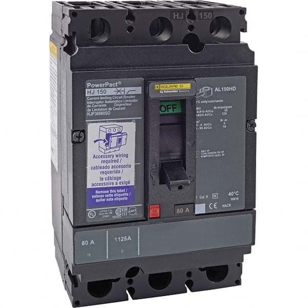 80 Amp, 600 VAC, 3 Pole, Unit Mount Molded Case Circuit Breaker MPN:HJP36080SO