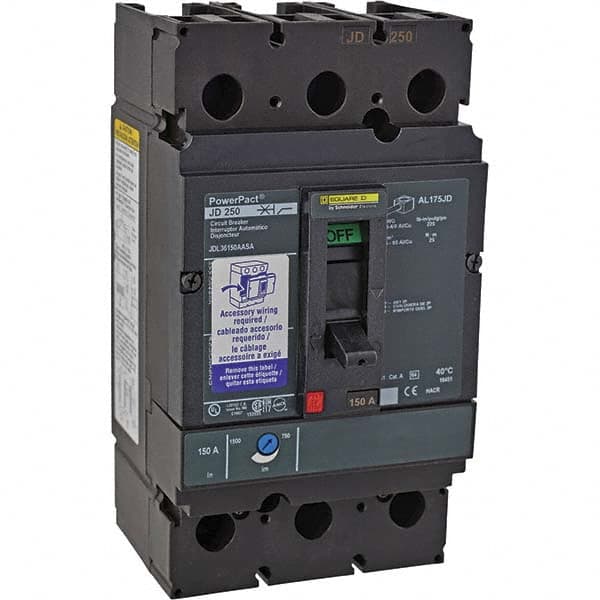 175 Amp, 250 VDC, 600 VAC, 3 Pole, Unit Mount Molded Case Circuit Breaker MPN:JDL36175AAUO