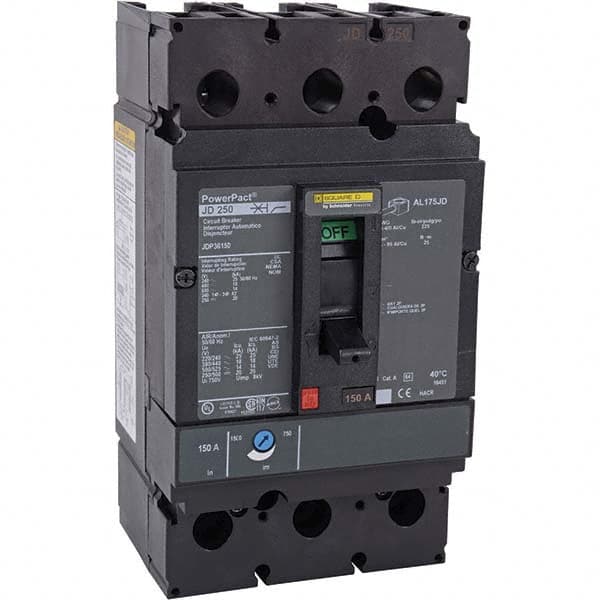 150 Amp, 600 VAC, 3 Pole, Panel Mount Molded Case Circuit Breaker MPN:JDP36150