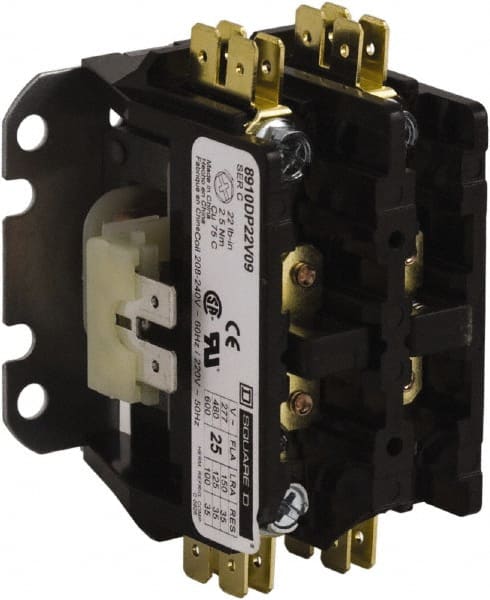 1 Pole, 40 Amp Inductive Load, 110 Coil VAC at 50 Hz and 120 Coil VAC at 60 Hz, Definite Purpose Contactor MPN:8910DP41V02