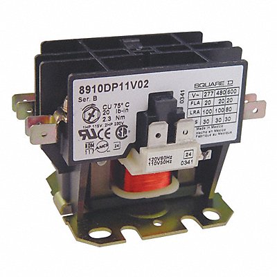 Contactor 600Vac 20Amp Dp +Options MPN:8910DP12V02Y248