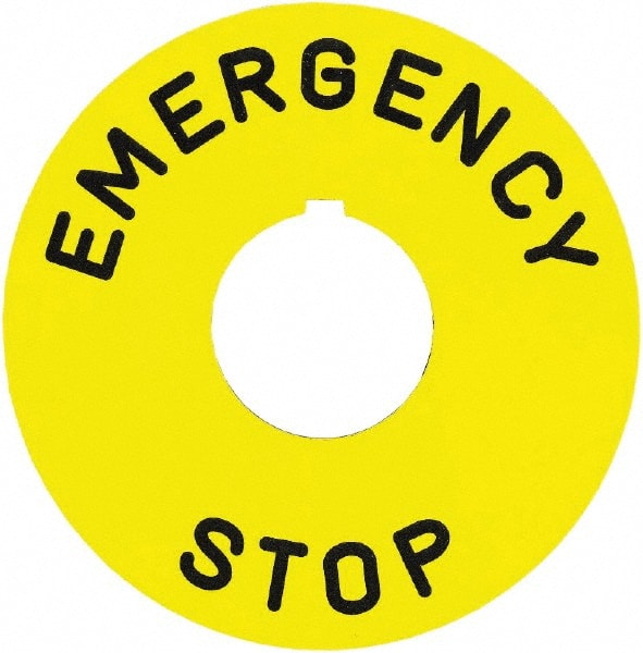 Round, Plastic Legend Plate - Emergency Stop MPN:9001KN8330