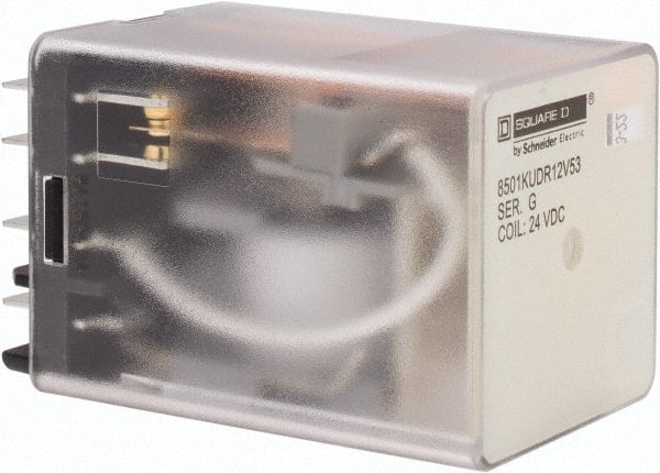 8 Pins, 1 hp at 277 Volt & 1/3 hp at 120 Volt, 3 VA Power Rating, Square Electromechanical Plug-in General Purpose Relay MPN:8501KUDR12V53