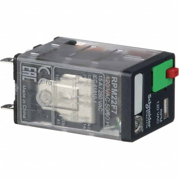 8 Pins, 1.1 VA Power Rating, Ice Cube Electromechanical Plug-in General Purpose Relay MPN:RPM22F7