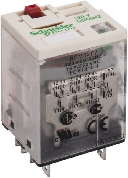 11 Pins, 1.7 VA Power Rating, Ice Cube Electromechanical Plug-in General Purpose Relay MPN:RPM32F7