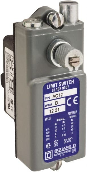 General Purpose Limit Switch: DPDT, 2NC/2NO, Rotary Head, Side MPN:9007AO18