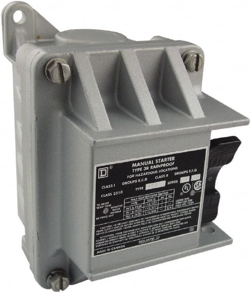 3 Poles, 30 Amp, NEMA, Enclosed Toggle Manual Motor Starter MPN:2510KR2H