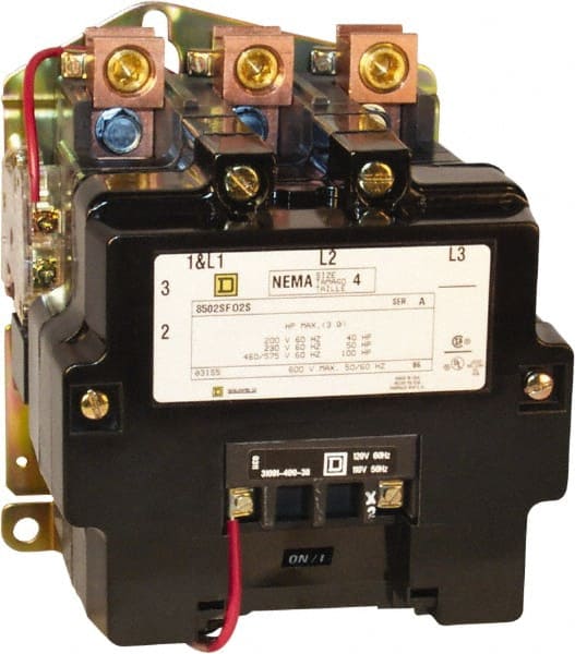 3 Pole, 110 Coil VAC at 50 Hz and 120 Coil VAC at 60 Hz, 135 Amp NEMA Contactor MPN:8502SFO2V02SX10