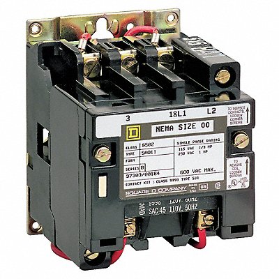 NEMA Magnetic Contactor 9A 120VAC NEMA00 MPN:8502SAO12V02S