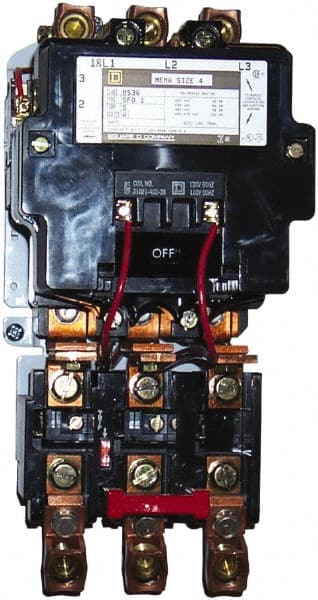 110 Coil VAC at 50 Hz, 120 Coil VAC at 60 Hz, 135 Amp, NEMA Size 4, Nonreversible Open Enclosure NEMA Motor Starter MPN:8536SFO2V02S