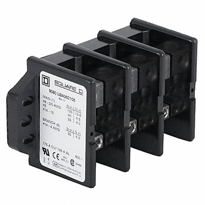 Power Distr Block Al/Cu 600V AC/DC MPN:9080LBA263106