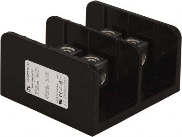 2 Poles, 500 (Aluminium), 620 (Copper) Amp, Phenolic Power Distribution Block MPN:9080LBA265202