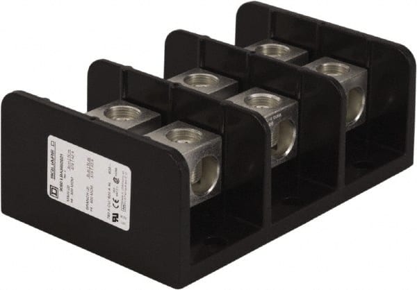 3 Poles, 620 (Aluminium), 760 (Copper) Amp, Phenolic Power Distribution Block MPN:9080LBA3652021